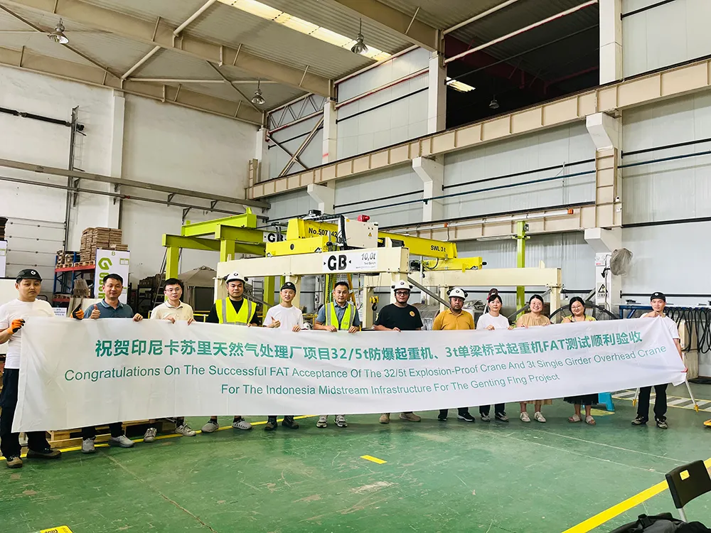 Proyecto de Grúas Puentes de Gas 507 Indonesia Kasuri de CLESCRANE: FAT Completamente Exitoso